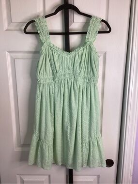 Very J Mint Eyelet Mini Sundress, size Small, NWT